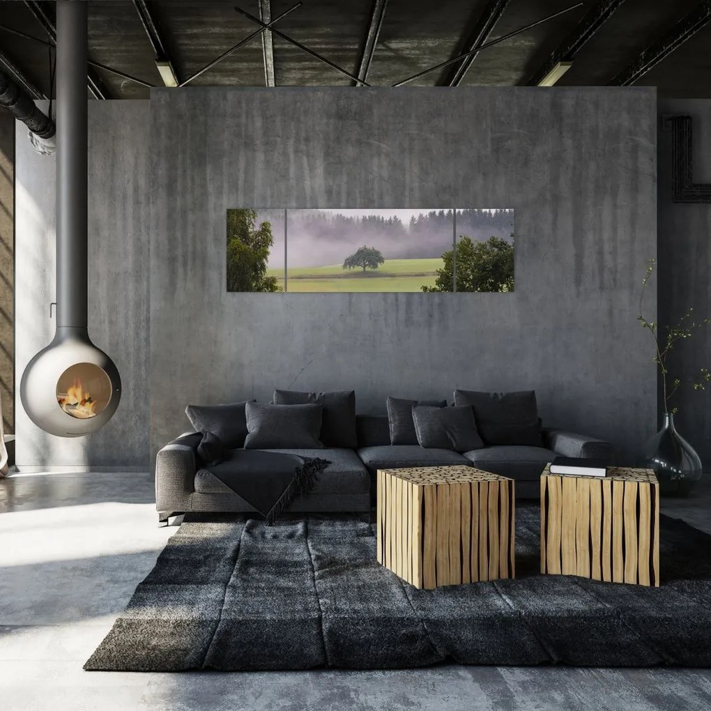 Obraz łąki z drzewem (170x50 cm)