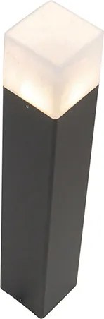 Stojąca lampa zewnętrzna czarna z opalem białym kloszem 50 cm - Denmark