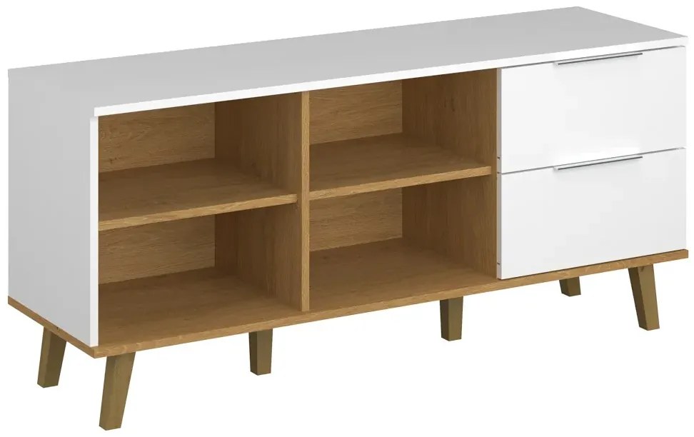 Biała skandynawska półotwarta komoda N3-P98