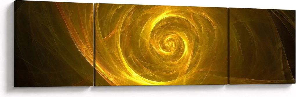 Obraz abstrakcyjnej żółtej spirali (170x50 cm)
