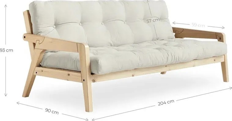 Różowa rozkładana sofa 190 cm Grab Clear – Karup Design