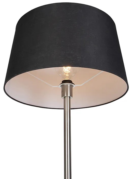 Nowoczesna lampa podłogowa stalowa z czarnym kloszem 45 cm - Simplo Nowoczesny Oswietlenie wewnetrzne