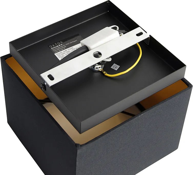 Nowoczesna lampa sufitowa czarna ze złotem - VT