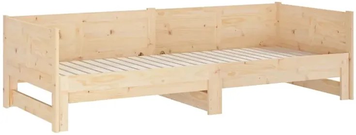 Łóżko rozsuwane z naturalnego drewna 2x(80x200) cm - Eluwin 3X