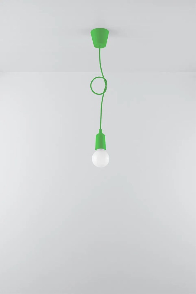 Zielona loftowa lampa wisząca na przewodzie - EX541-Elris