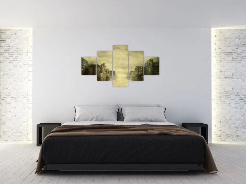 Obraz westernowego miasteczka (125x70 cm)