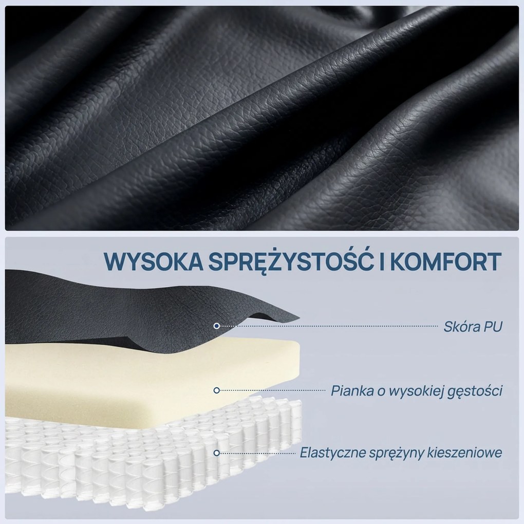 HOMCOM Fotel masujący z funkcją bujania, leżenia i ogrzewania, 3 tryby, obrotowy, czarny | Aosom PL