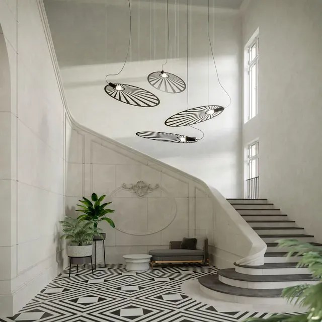 Czarna modernistyczna lampa wisząca - EX596-Ercus
