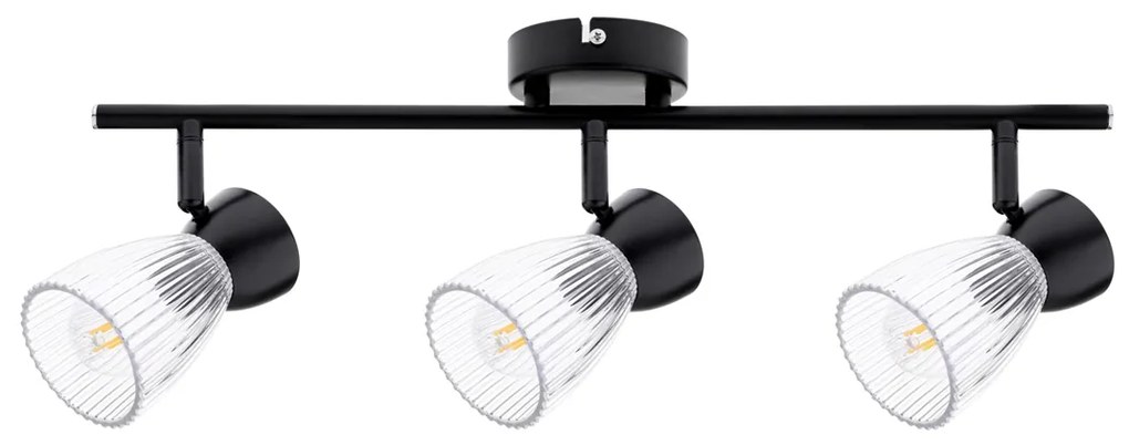 Lampa sufitowa BEST BLACK 3xE14, potrójne, na listwie czarne, 3 klosze