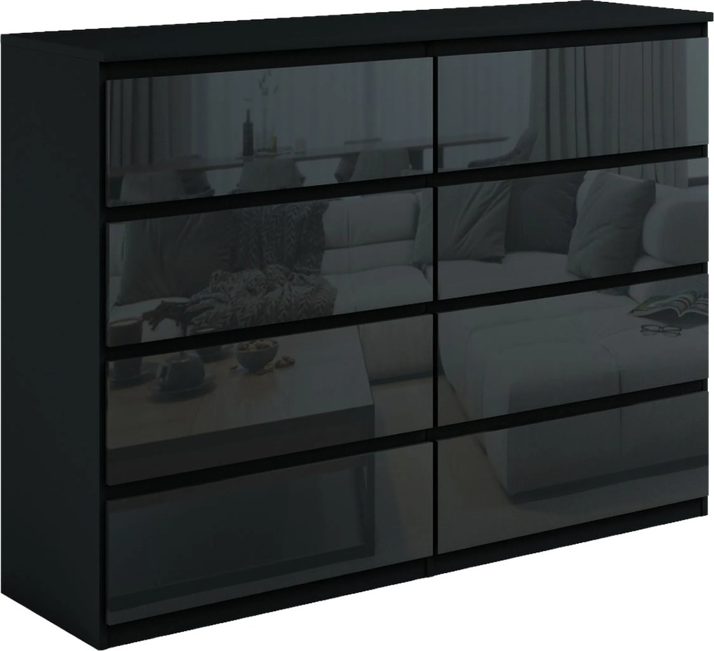 Komoda NUDO 138,5 cm do Salonu Sypialni Czarny