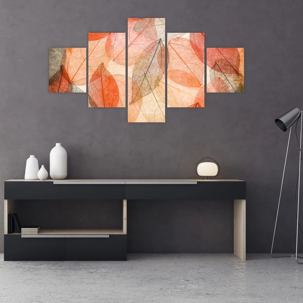 Obraz malowanych jesiennych liści (125x70 cm)