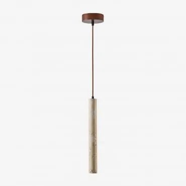 Lampa Sufitowa Wisząca Led Z Naturalnego Kamienia Davise Trawertyn - Sklum