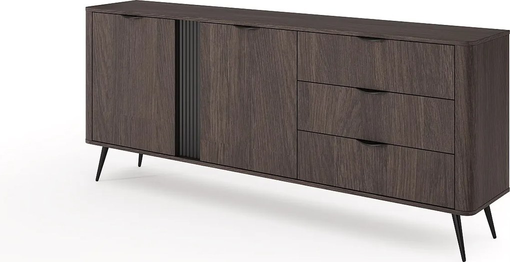 Komoda, dąb Dunin w połączeniu z czernią, 195,2 x 81,2 x 38 cm