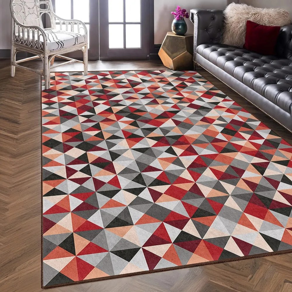 Czerwono-szary dywan odpowiedni do prania 80x150 cm Ignite – Mila Home