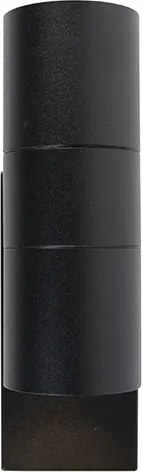 Lampa ścienna zewnętrzna czarna 2-światłowa IP44 z czujnikiem zmierzchu - Duo