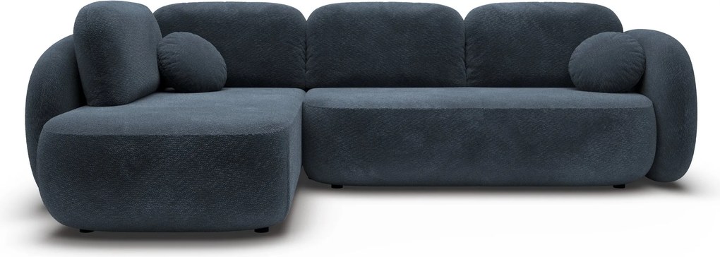 Masseno Narożnik AMICO z funkcją spania i pojemnikiem na pościel Narozniki L, Rozkładana sofa - Niebieski, EGON 86