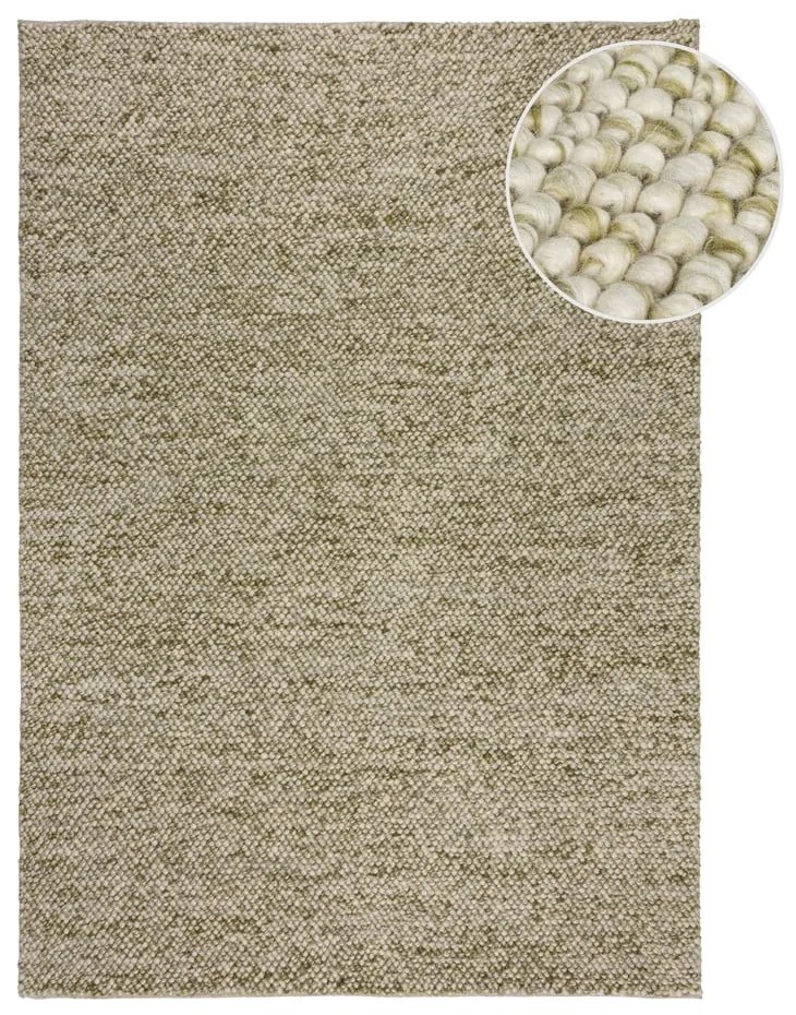 Dywan z mieszanki wełny tkany ręcznie w kolorze khaki 120x170 cm Minerals – Flair Rugs