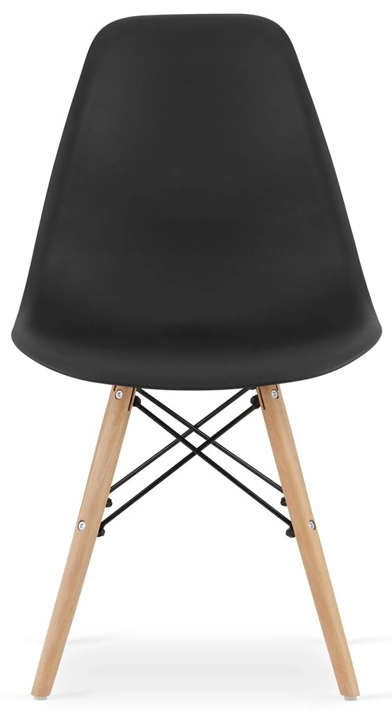 Zestaw stół z krzesłami: stół prostokątny TESSA 120x60 czarny/czarne + 4 krzesła OSAKA czarne/dąb