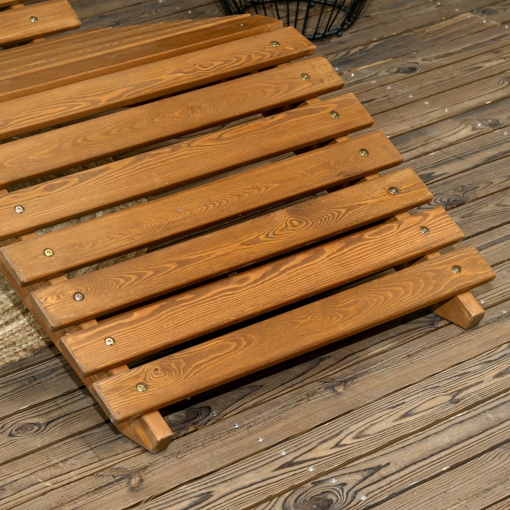 Outsunny leżak leżak, leżak ogrodowy na basen, balkon teak