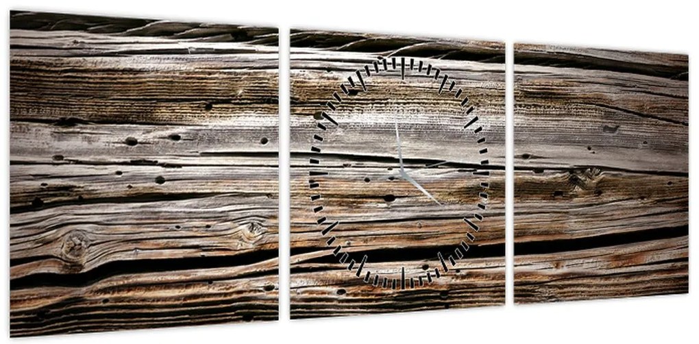 Obraz - drewno sezonowe (z zegarem) (90x30 cm)
