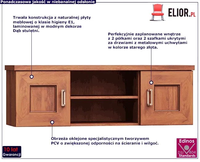 Półka wisząca szafka dąb stuletni S5-T49