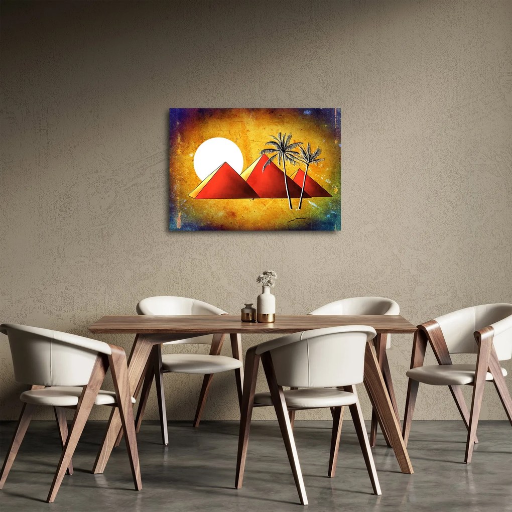 Obraz malowanych egipskich piramid (70x50 cm)