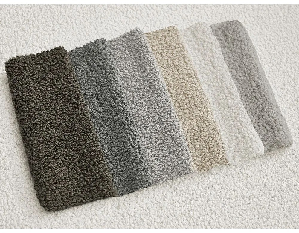 Biały podnóżek z materiału bouclé Leonore – Bobochic Paris