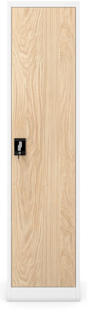 Szafa biurowa metalowa na akta biała/dąb sonoma, 450x1850x400 mm: ALEX Eco Design