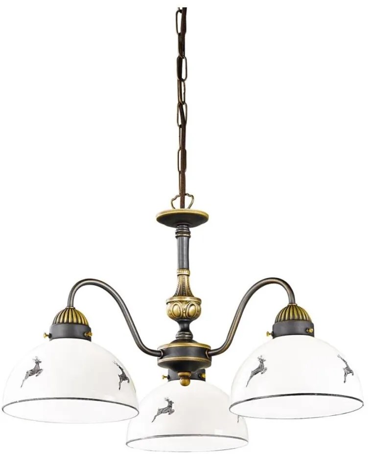 Kolarz 731.83.133 - Lampa NONNA 3xE27/75W/230V, łańcuch, szary jeleń