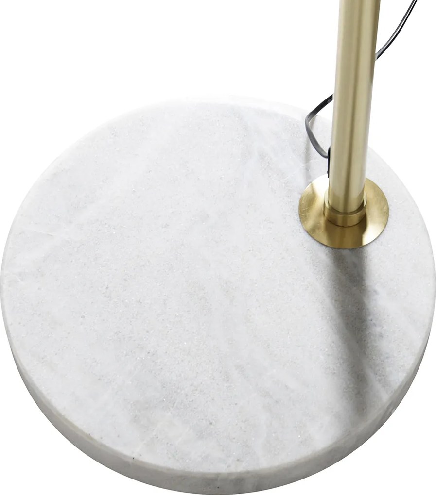 Nowoczesna lampa łukowa biała z orientalnym kloszem z bambusa 50 cm - XXL Rina