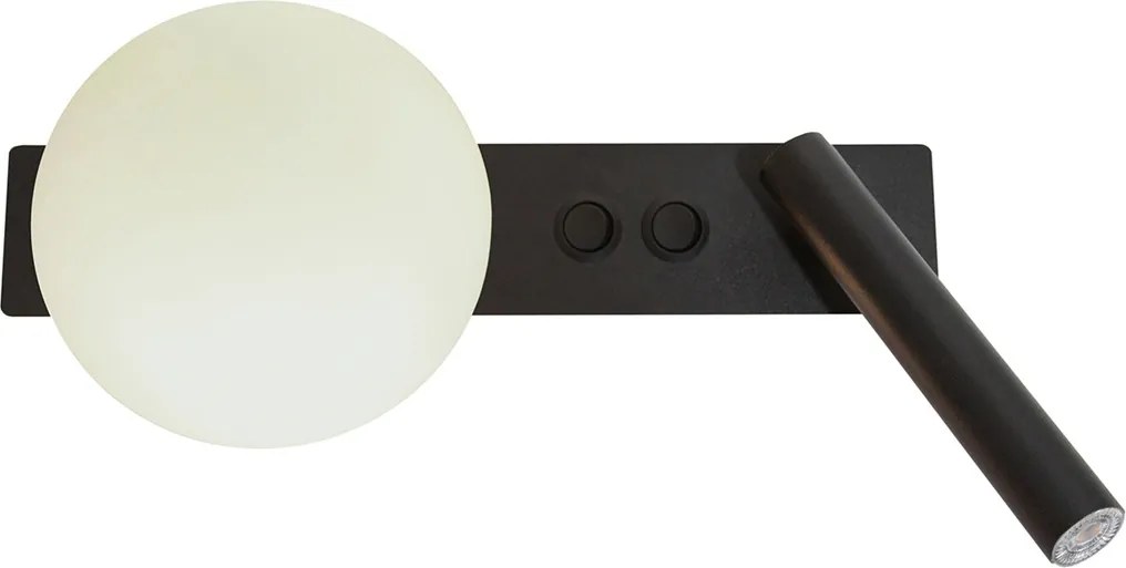 Mood C czarno biały– designerski kinkiet do sypialni i hoteli z regulacją kierunku światła