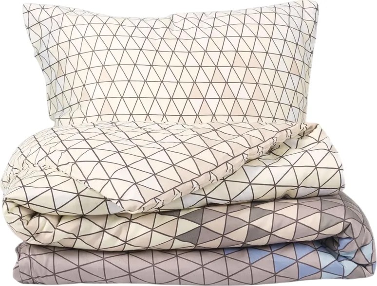 Matex Pościel satynowa Trójkąty, 140 x 200 cm, 70 x 90 cm