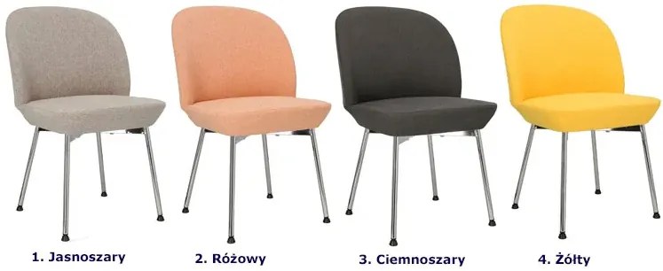 Różowe krzesło tapicerowane nowoczesne do stołu F6-R99