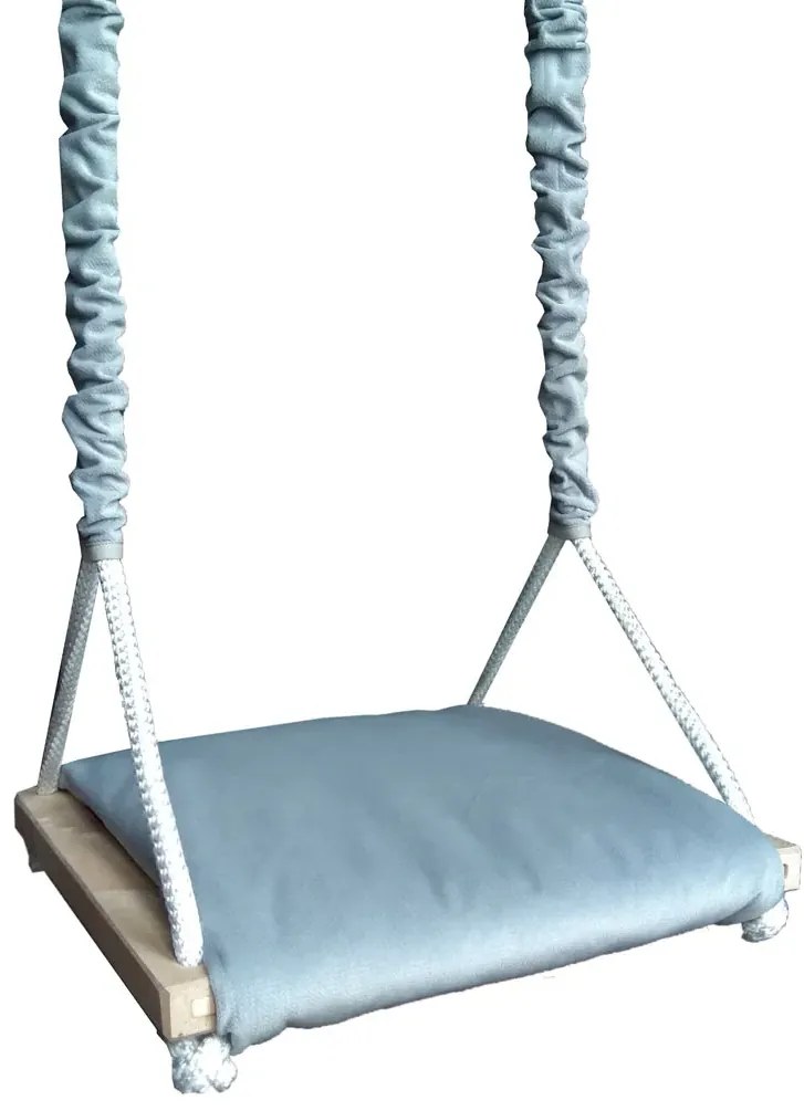 Szara welwetowa huśtawka dziecięca 3w1 L2-D40