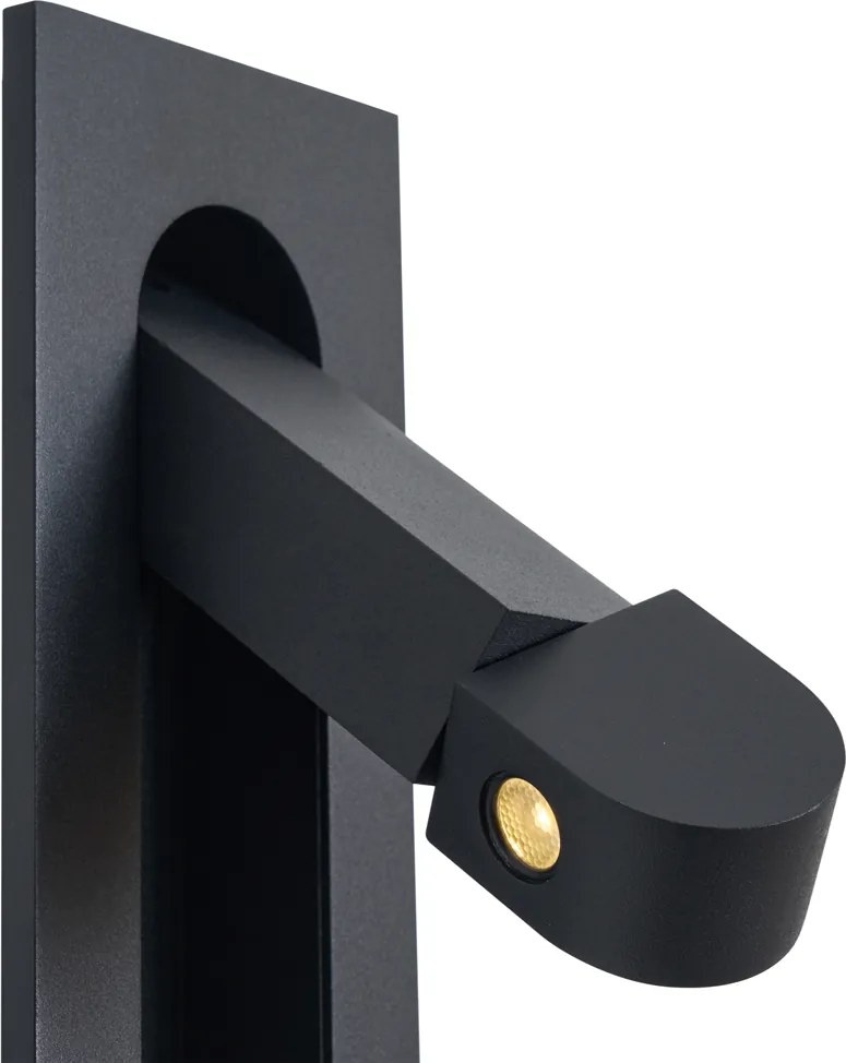 Zestaw 2 nowoczesnych lamp ściennych czarnych z LED i portem USB-C - Hilton