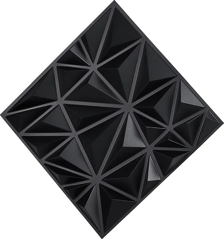 Panele Ścienne 3D SucceBuy, Zestaw z 33 Sztuk, 30 x 30 cm, PVC, Czarny, Pokrycie 3 m²