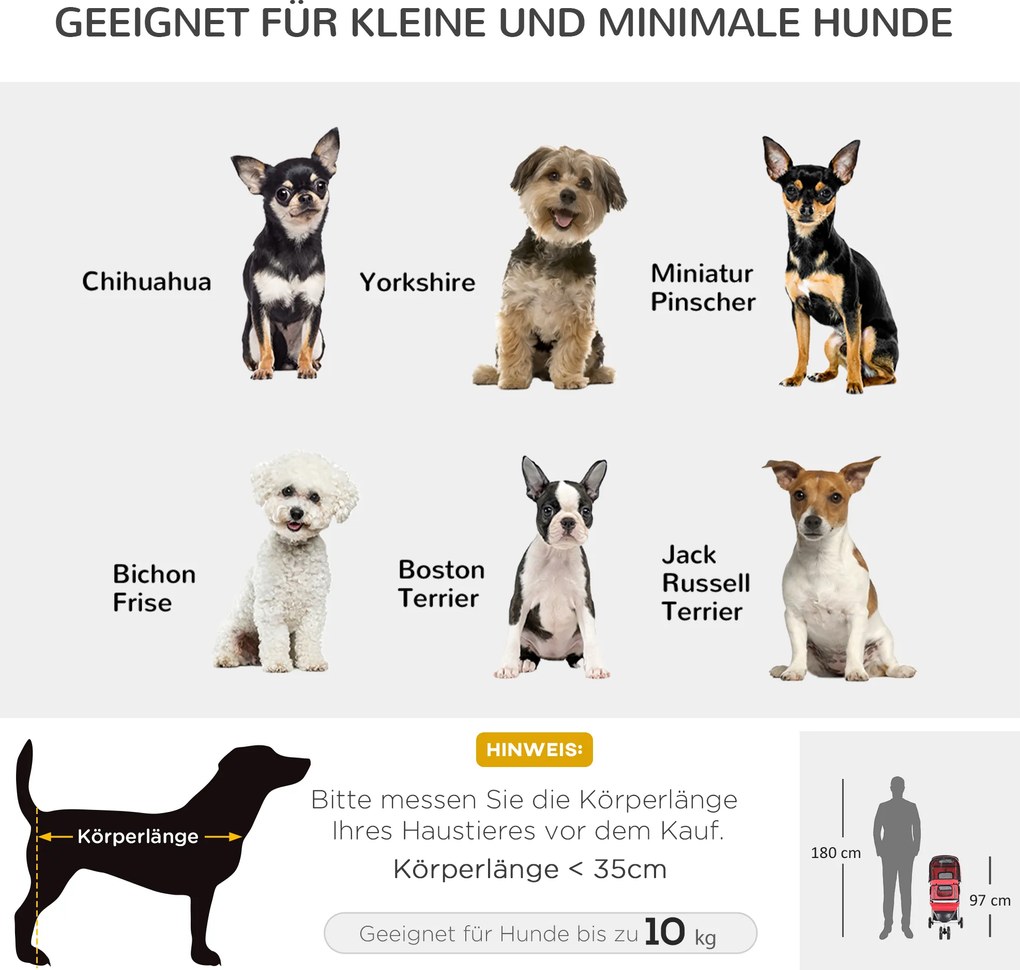 Outsunny Wózek dla Psa Kota Transporter Składany Czerwony do 20kg | Aosom PL