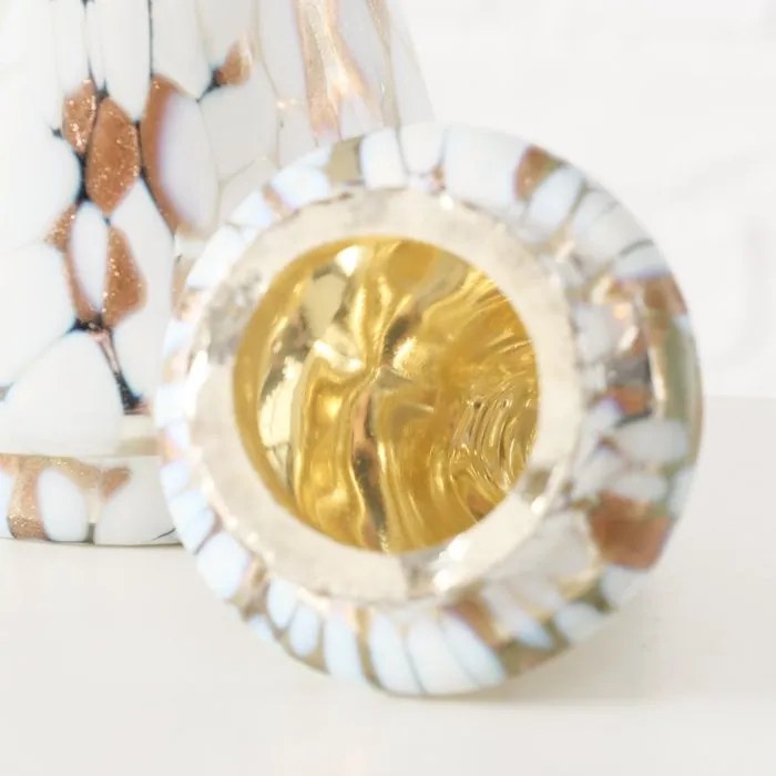 Szklana świeca w kształcie choinki DOTTI, wys. 17,5 cm