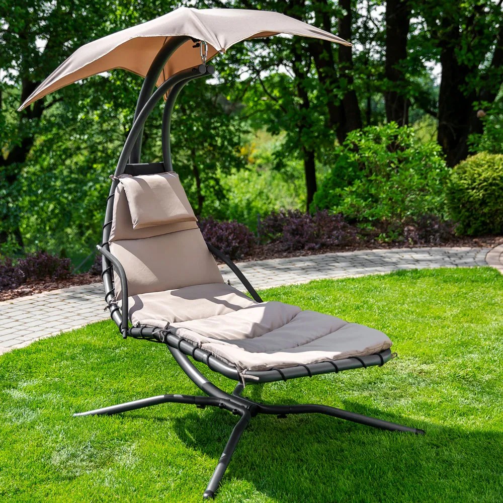 Leżak wiszący z daszkiem Albert taupe PATIO