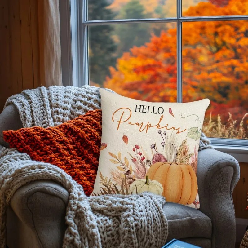 Poszewka na poduszkę HELLO PUMPKINS 45x45 cm, beżowy