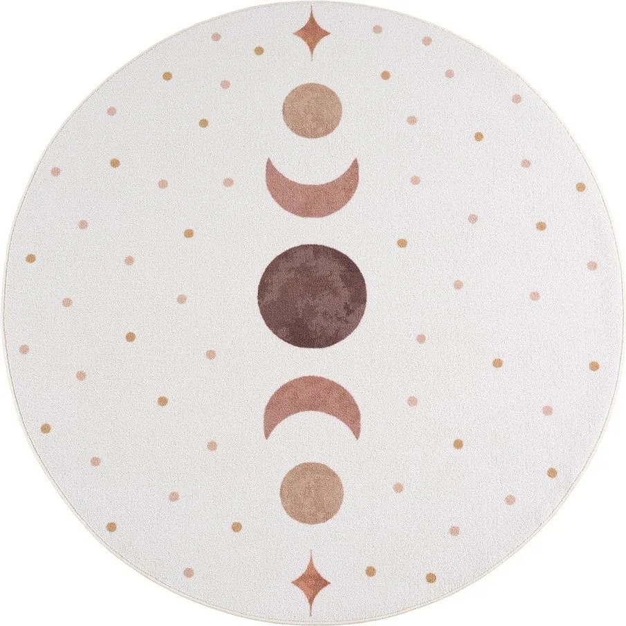 Kremowy dywan dziecięcy odpowiedni do prania ø120 cm Coco 1136 – Ayyildiz Carpets