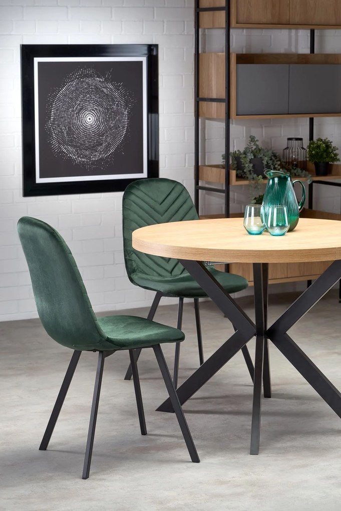 PERONI stół rozkładany dąb złoty czarny owalny 10 os loft
