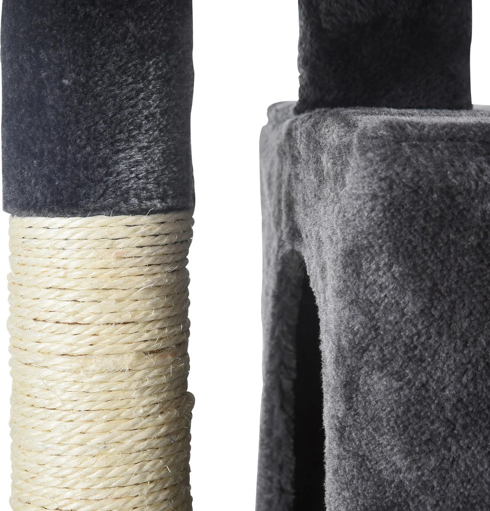 Drapak dla kota Drapak do ostrzenia pazurów dla kota z sizalowymi kolumnami Drapak dla kota ciemnoszary | Aosom.pl