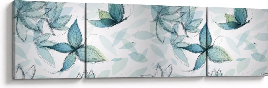 Obraz - Niebieskie motyle (170x50 cm)