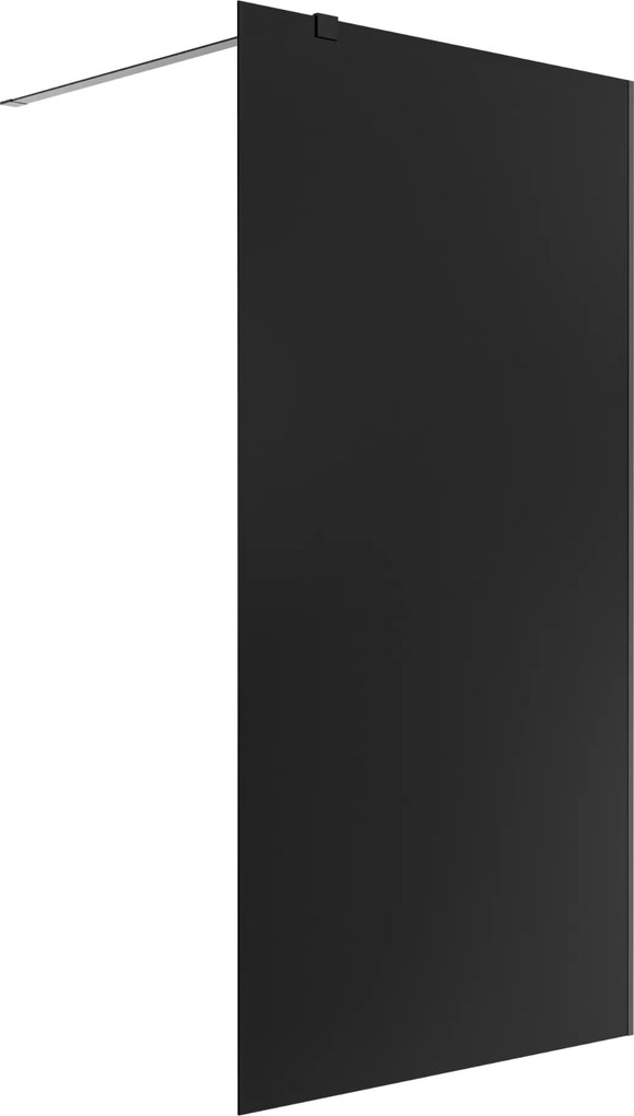 Ścianka prysznicowa WALK IN FIX czarna prostokątna 8 mm Molis Classic Black MASSI | rożne rozmiary : Kolor profili kabiny - chrom / srebrny, Szerokość ścianki - 120 cm