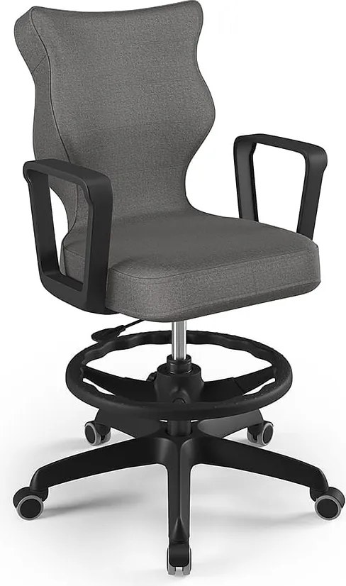 Młodzieżowe krzesło do biurka Norm Black rozmiar 5 (146-176,5 cm) z podnóżkiem