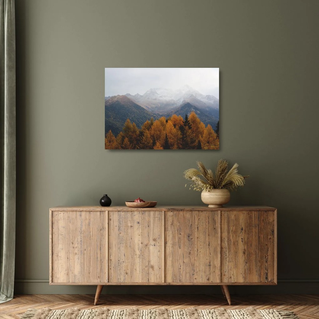 Obraz na szkle - Widok na grzbiety górskie (70x50 cm)