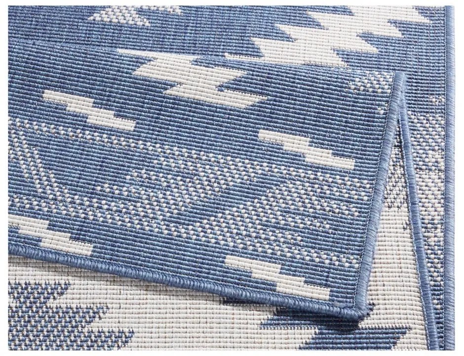 Niebiesko-kremowy chodnik odpowiedni na zewnątrz NORTHRUGS Malibu, 80x250 cm