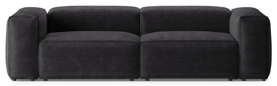 Ciemnoszara sztruksowa sofa 264 cm Bergamo – Cosmopolitan Design