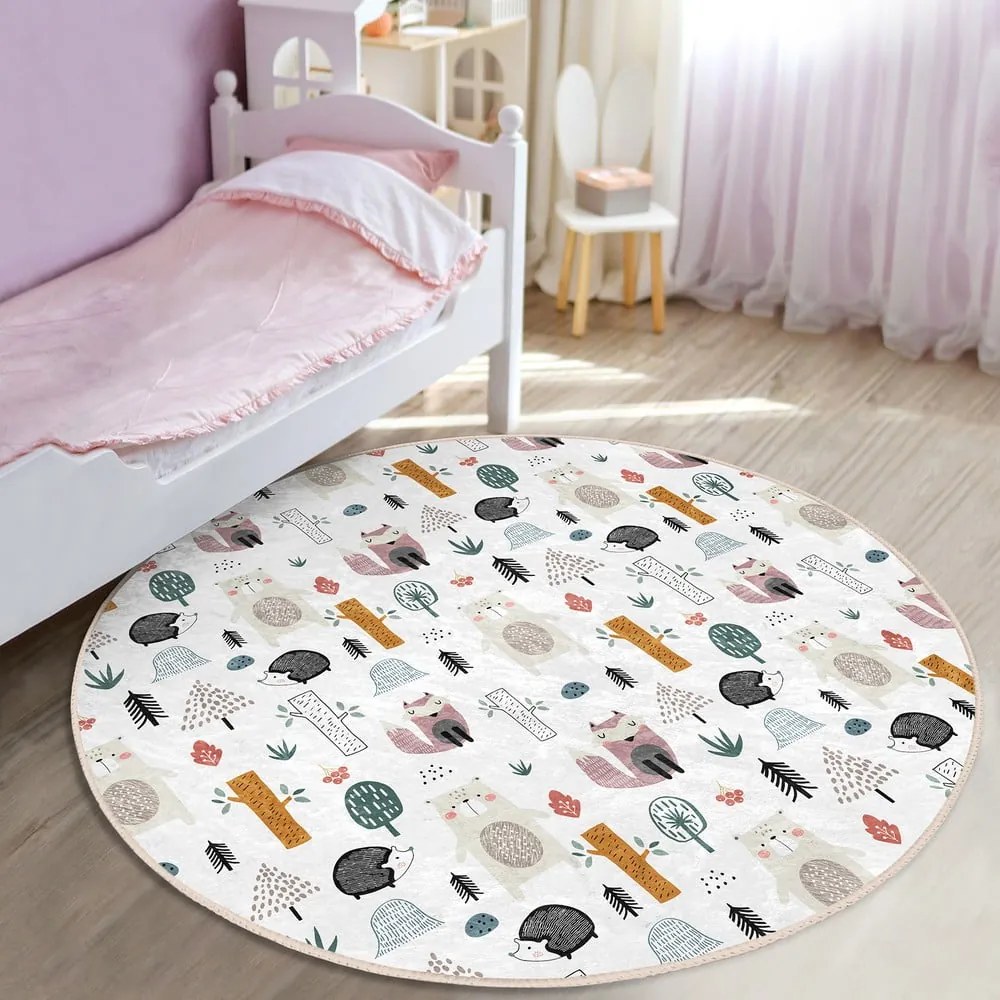 Biały dywan dziecięcy ø 80 cm Comfort – Mila Home